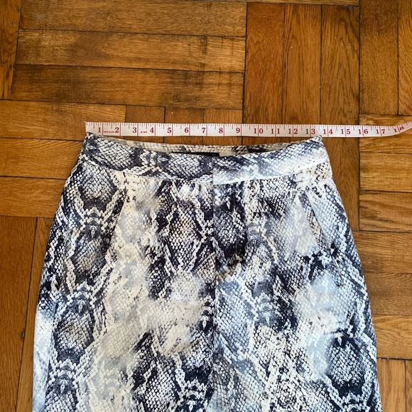 ZARA Basic Snake Print Pants XS High Waist Slim Leg Black White - Picture 4 of 9